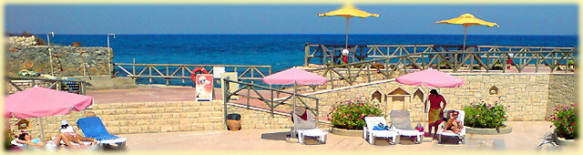 Pool terrace and Aegean Sea